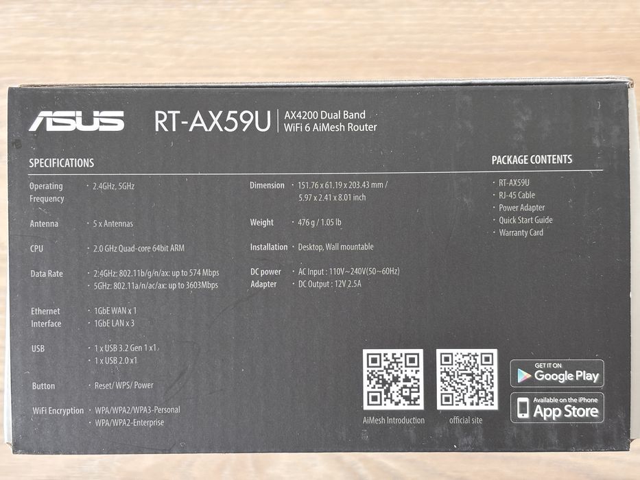 Router WIFI 6 Asus RT-AX59U  AiMESH