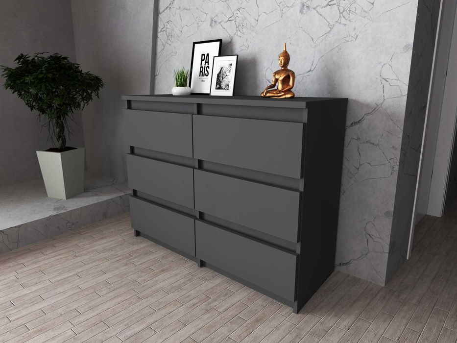 Komoda 6 szuflad biała pojemna 100  darmowa wysyłka rtv szafa regał