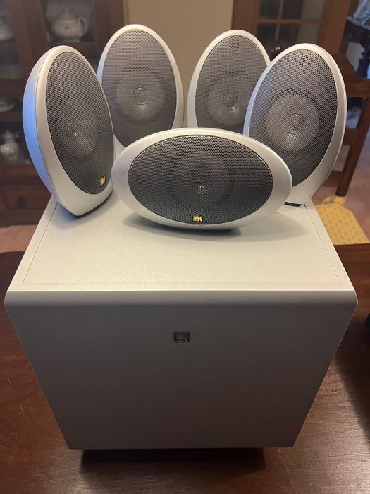 Amplificador Sony e colunas Kef 5.1