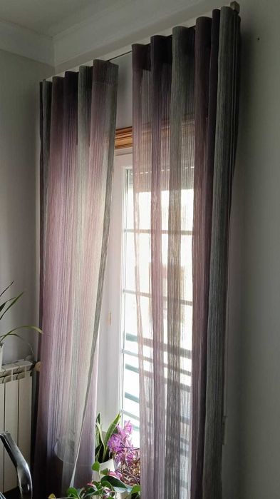 Cortinados Onda Perfeita + Varões | Excelente Estado