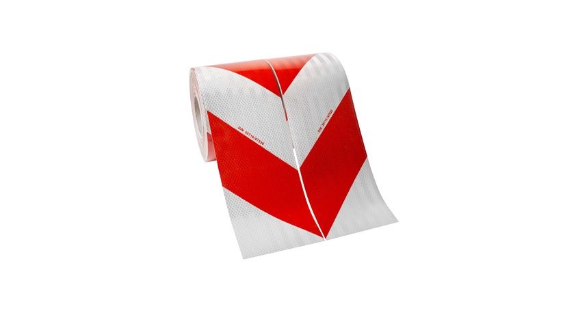 Folia odblaskowa II generacji, pasy biało/czerwone