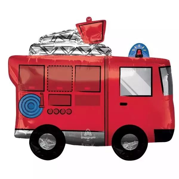 Balon foliowy SuperShape Wóz strażacki 66x55cm. Nowy Produkt