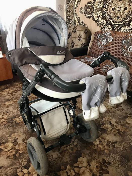 Коляска 2в1 Angelina Sirius Turbo серая ST-2