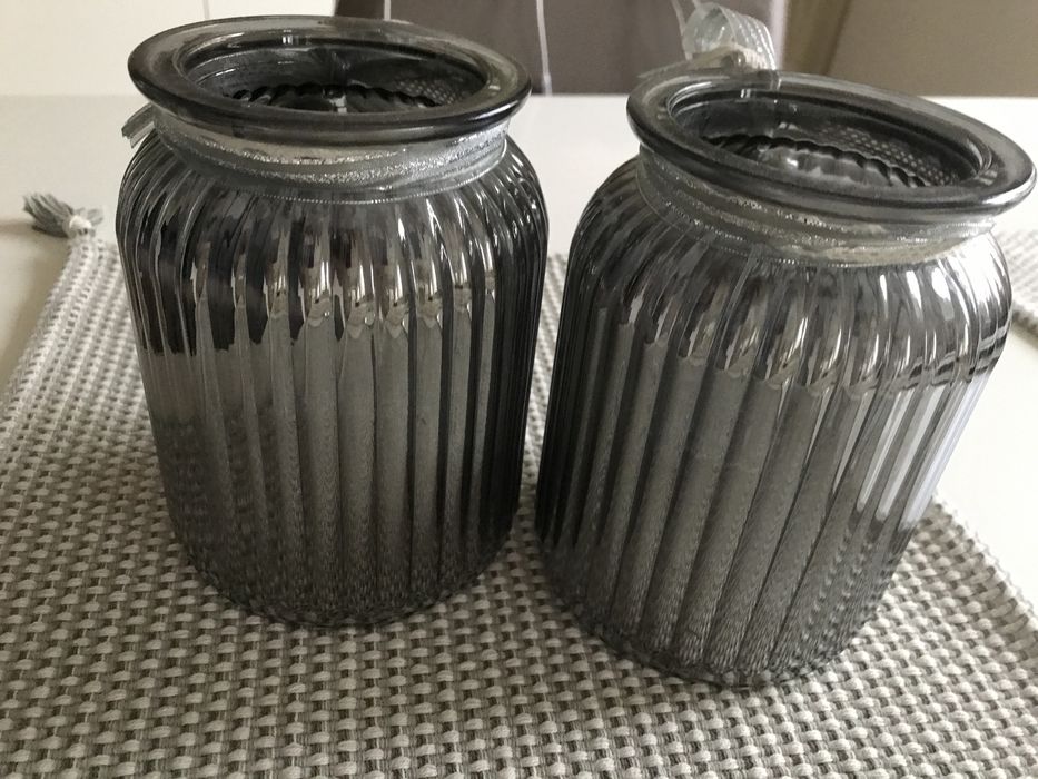 Dekoracja domu słoiki dekoracyjne szkalne srebrne 15 cm