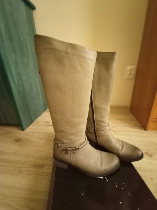 Kozaki skórzane długie damskie