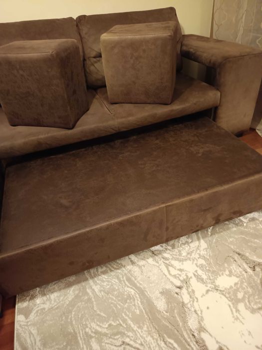 Sofá 3 lugares com cama e chaise lounge