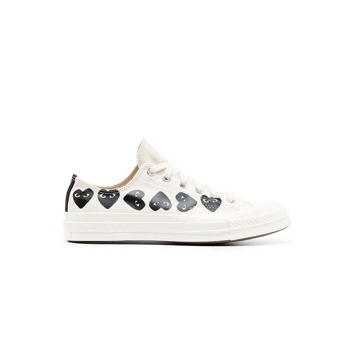 Кеди Converse x Comme Des Garcons Play Black Multi Hearts Low Top Whit