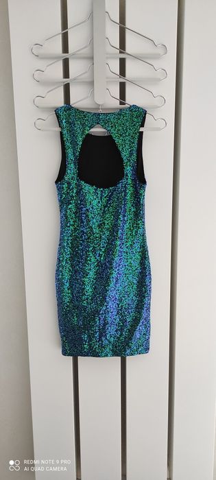 sukienka h&m rozm.34/zielony szmaragdowy/bal syrenka strój karnawałowy