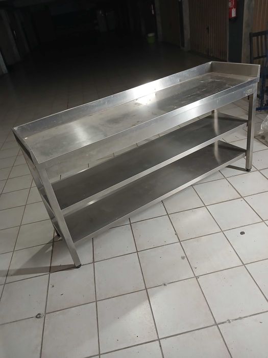 Bancada industrial em inox usada