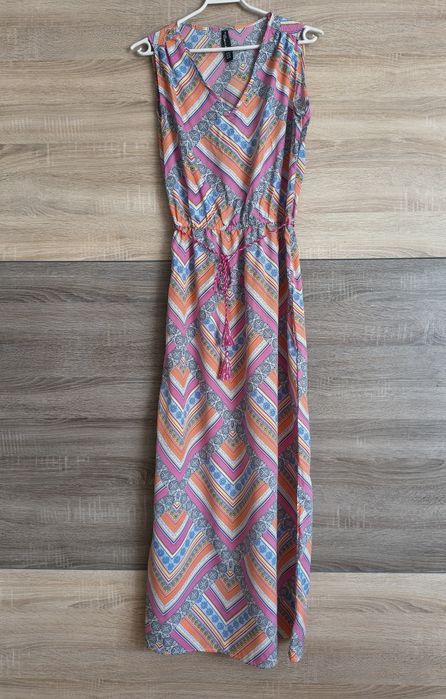 Letnia sukienka maxi azteckie wzory S