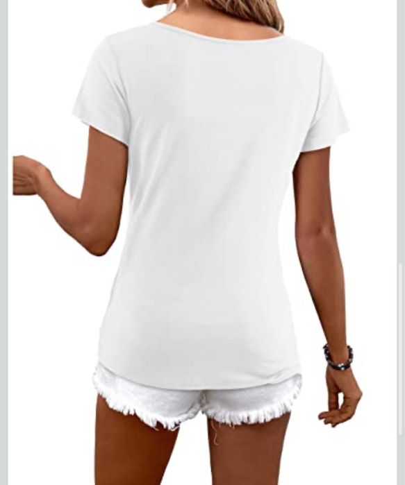 Loiszm Damska koszulka z krótkim rękawem biała rozmiar S