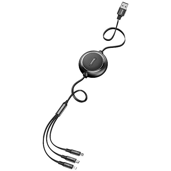 Baseus Golden Loop rozwijany kabel 3w1 USB - micro USB / Lightning / U