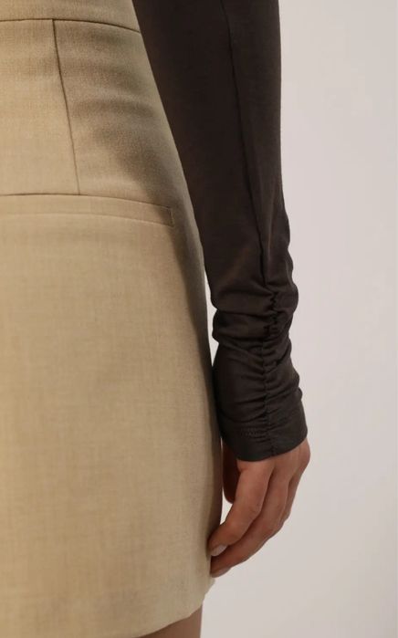 Асиметричний топ зі збірками Papaya М чорний / zara hm cher17 coosh