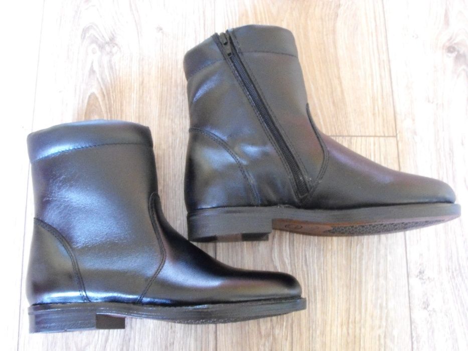 Buty EU36 23cm trzewiki zimowe wysokie czarne botki Skóra* Nowe