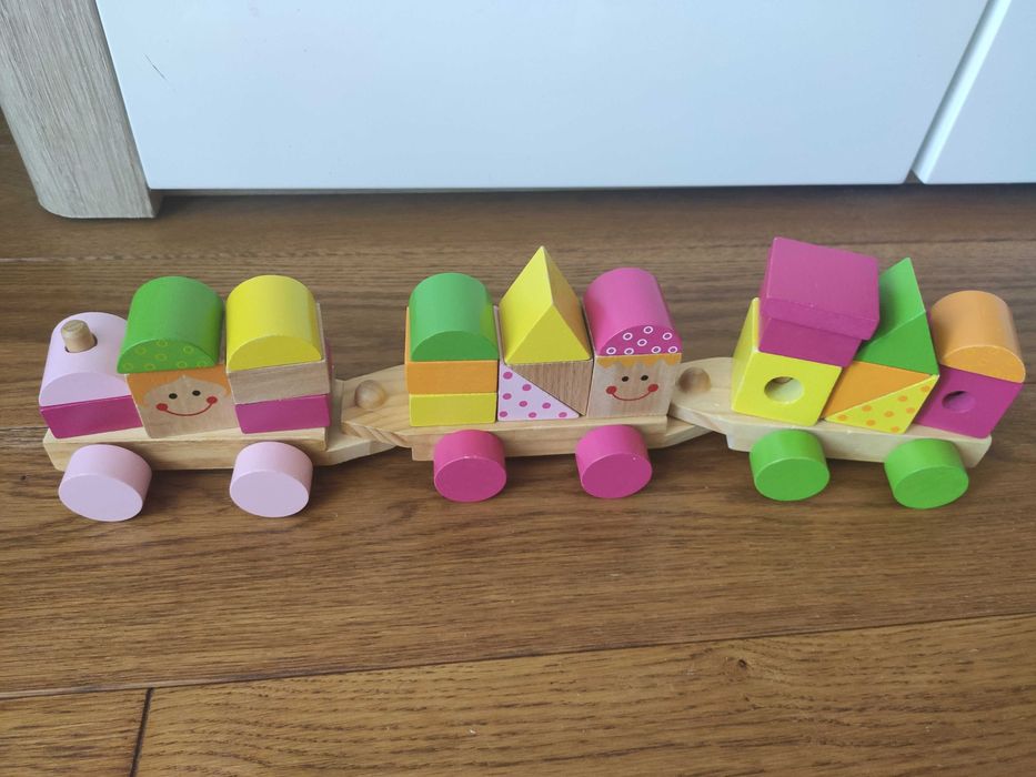 Ciuchcia drewniana, klocki drewniane