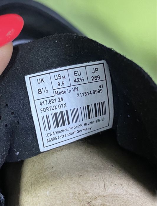 42р, 42.5р. Кросівки LOWA Fortux GTX Lo Black ОРИГІНАЛ