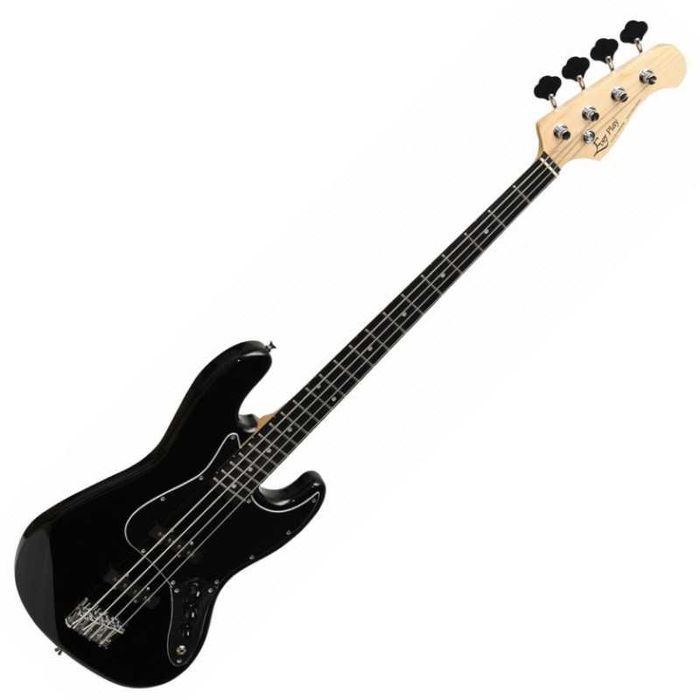 Gitara basowa Ever Play czarna Jazz Bass + pokrowiec + pasek