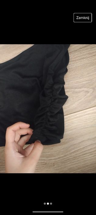 Nowy crop top czarny Primark na jedno ramię