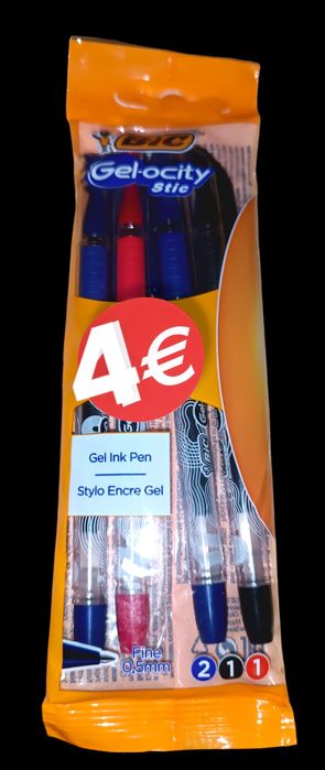 Conjunto de 4 Canetas Bic-Gel•Ocity Fine 0,5 mm