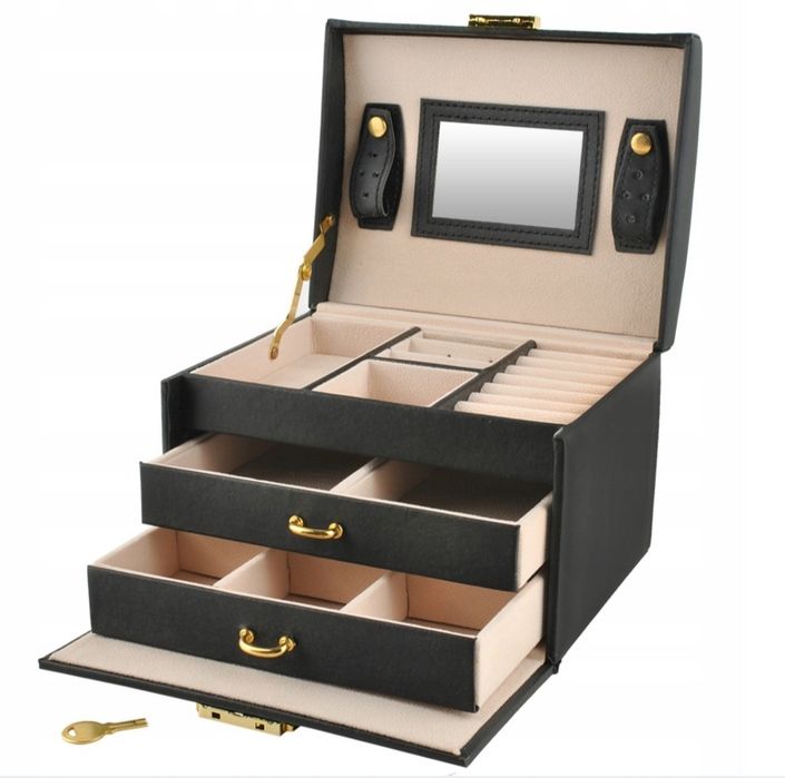 Kuferek na Biżuterię Szkatułka Organizer Pudełko Etui Elegancki na Kol