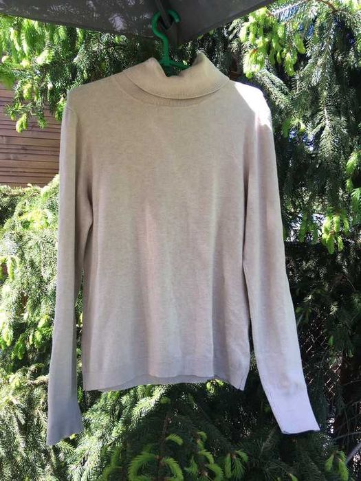 Ciepły półgolf Basic miękki beżowy kremowy super M / 38 / 10· ANNA