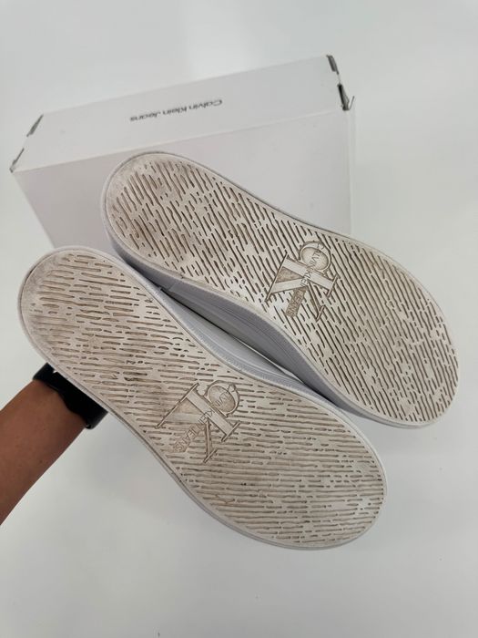 Calvin Klein sneakersy na platformie białe 40 skórzane buty vultc