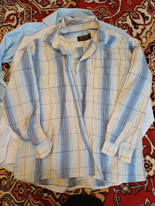 Рубашки мужские с длинным руковом  5 шт 52-54 размера