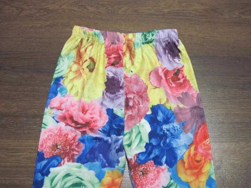 Яркие лосины, легинсы в цветочный принт на девочку