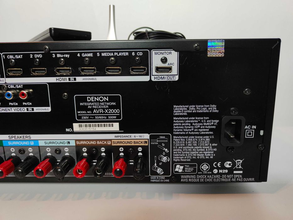 DENON AVR-X2000 amplituner z pilotem i mikrofonem