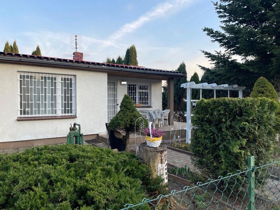 Prawo do działki ROD Poznań Ławica – murowany domek, ogród, taras, studnia
