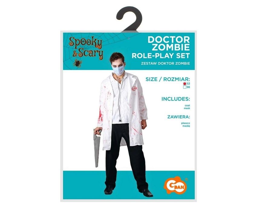 Strój dla dorosłych Doktor Zombie rozm. 52 Godan oprawa: folia