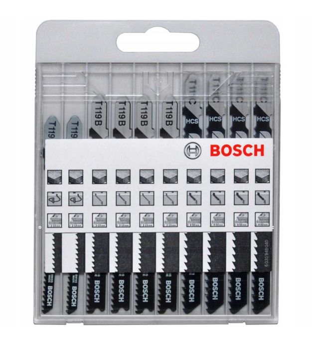 10 Brzeszczotów BOSCH do Wyrzynarek Chwyt Typu T Cięcia od 4 do 50 mm