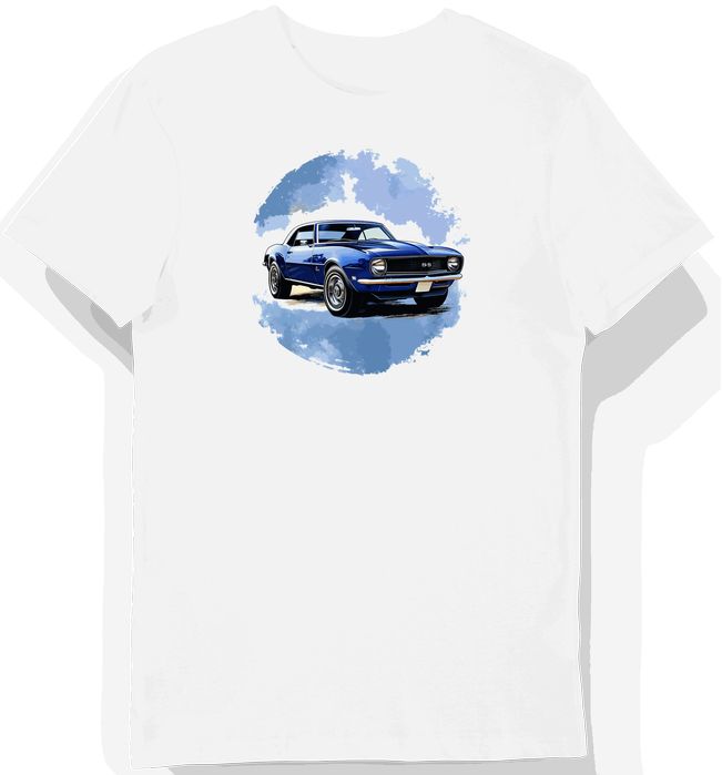 Koszulka męska biała Klasyczna Elegancja Camaro S