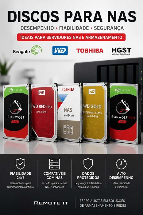 Discos Western / Seagate / Toshiba /  Synology  NAS/Servidor – Garantia 1 Ano + Fatura