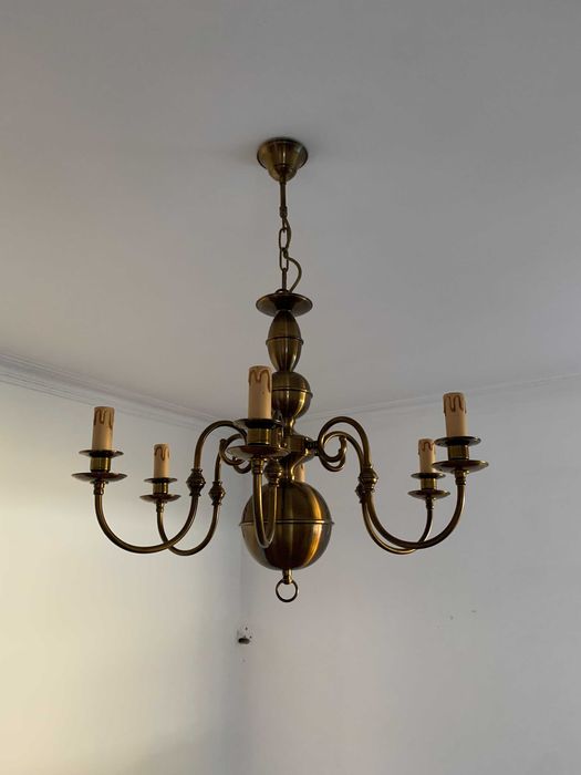 Candeeiro de teto vintage em bronze com 6 braços | estilo clássico elegante