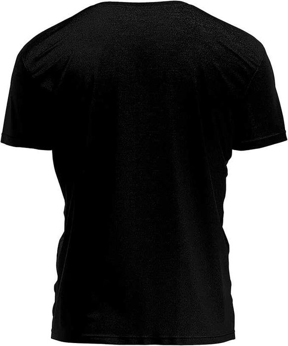 Męski T-shirt z cyfrowym BONA basics z nadrukiem,% 100 bawełna, czarny