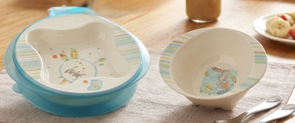 Conjunto de Refeição Infantil Bebé Confort (Prato Térmico/Ventosa + Taça)