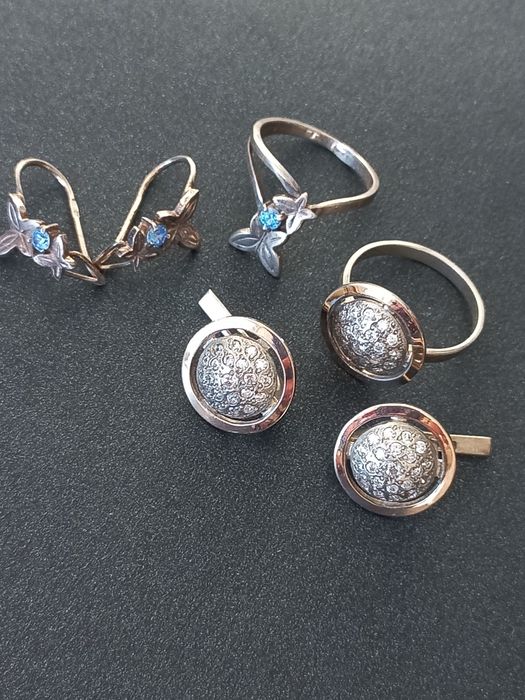 Серьги и кольцо серебро 925проба