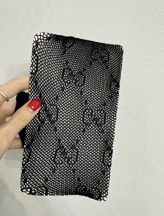 Колготи з сердечками, в сітку з камінням, колготи Gucci гуччі