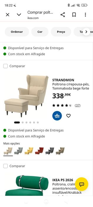 Poltrona e repousa pés IKEA, estado Novo