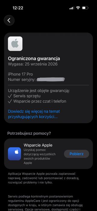 Apple iPhone 17 Pro 256GB Cosmic Orange, jak nowy, bez rat, PL dystr.