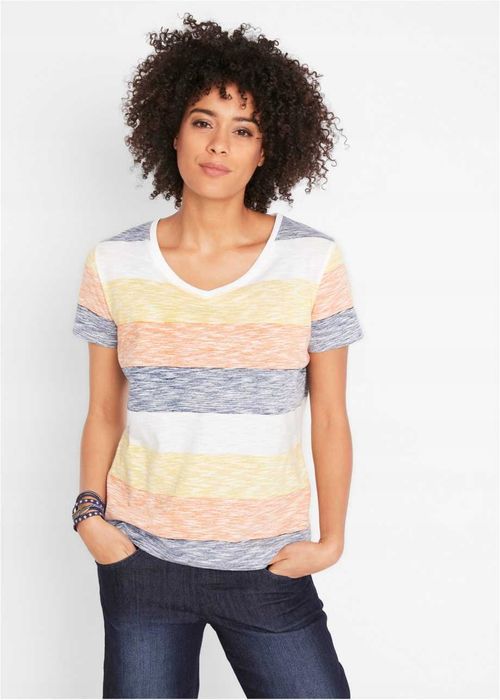 B.P.C t-shirt bawełniany w paski 36/38.
