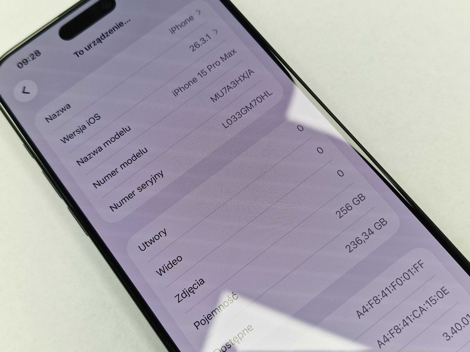 Iphone 15 PRO MAX 256GB/ Blue Titanium/ 84%/ Grade A-/ + ładowarka/ Gwarancja