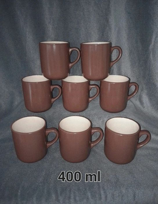 Kubki brązowe Domotti 400 ml, 8 sztuk
