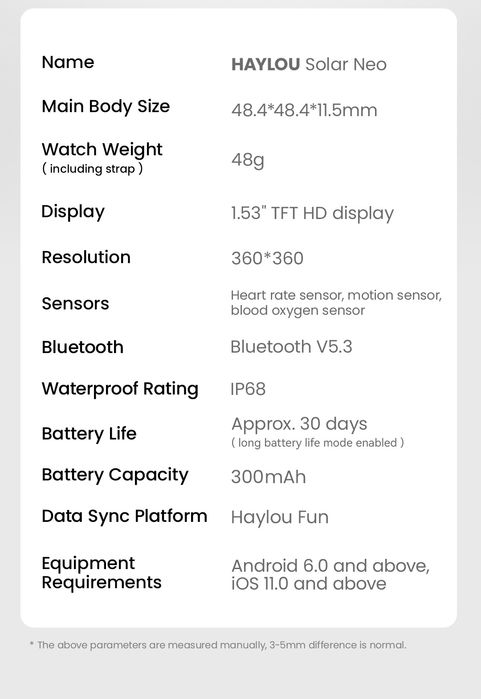 Смарт годинник Haylou Solar Neo часи 2ремішки