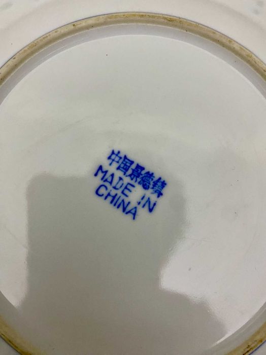 Lote 4 Peças Porcelana Chinesa Azul e Branco - Dragão & Paisagens