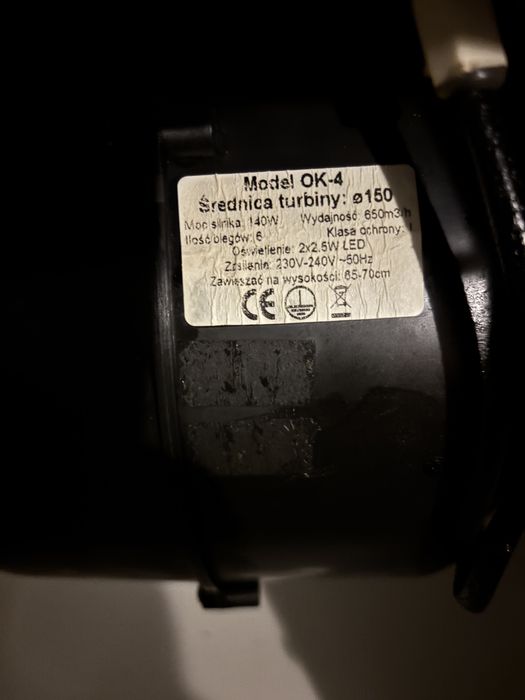 Okap wyspowy wiszący OK-4 | pilot | LED | 650 m³/h | sprawny