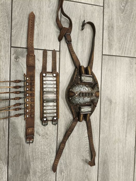 Maska, naszyjnik, bransoletka skórzana Time Vehicle Larp Cosplay Postapokalipsa, Fallout, Mad Max