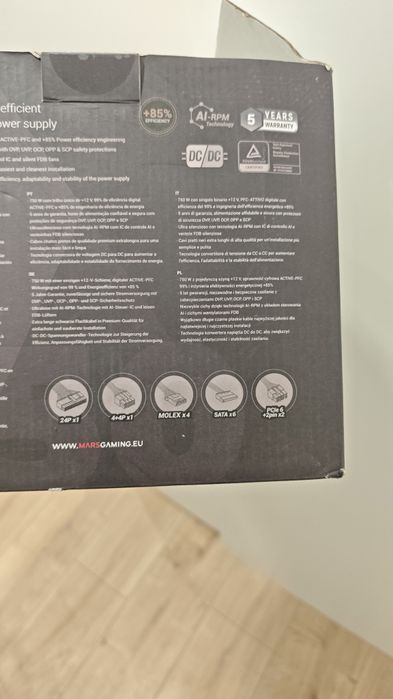 Fonte alimentação 750W Nova da Mars Gaming