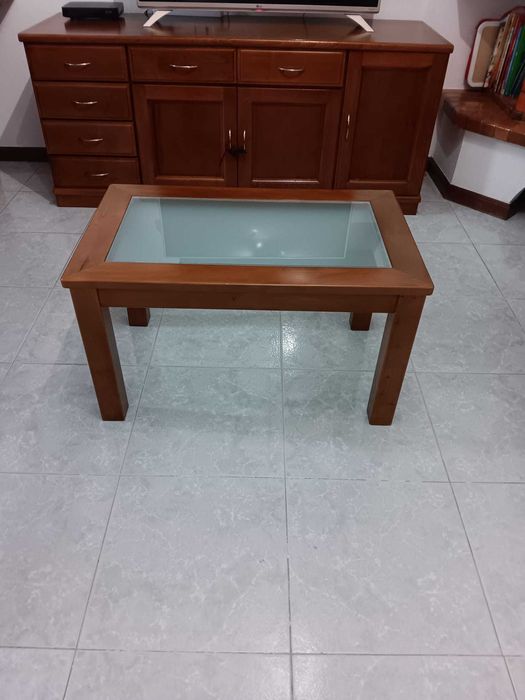 Mesa Centro Madeira + Vidro